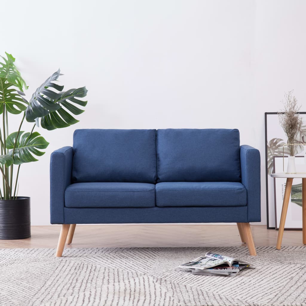 2-Sitzer-Sofa Stoff Blau