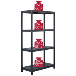 Lagerregale 5 Stk. Schwarz 60 x 30 x 138 cm Kunststoff