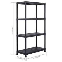 Lagerregale 5 Stk. Schwarz 60 x 30 x 138 cm Kunststoff