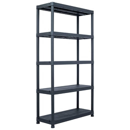 Lagerregale 2 Stk. Schwarz 250 kg 80 x 40 x 180 cm Kunststoff