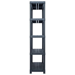 Lagerregale 2 Stk. Schwarz 250 kg 80 x 40 x 180 cm Kunststoff