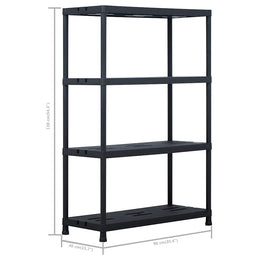 Lagerregale 2 Stk. Schwarz 220 kg 90 x 40 x 138 cm Kunststoff