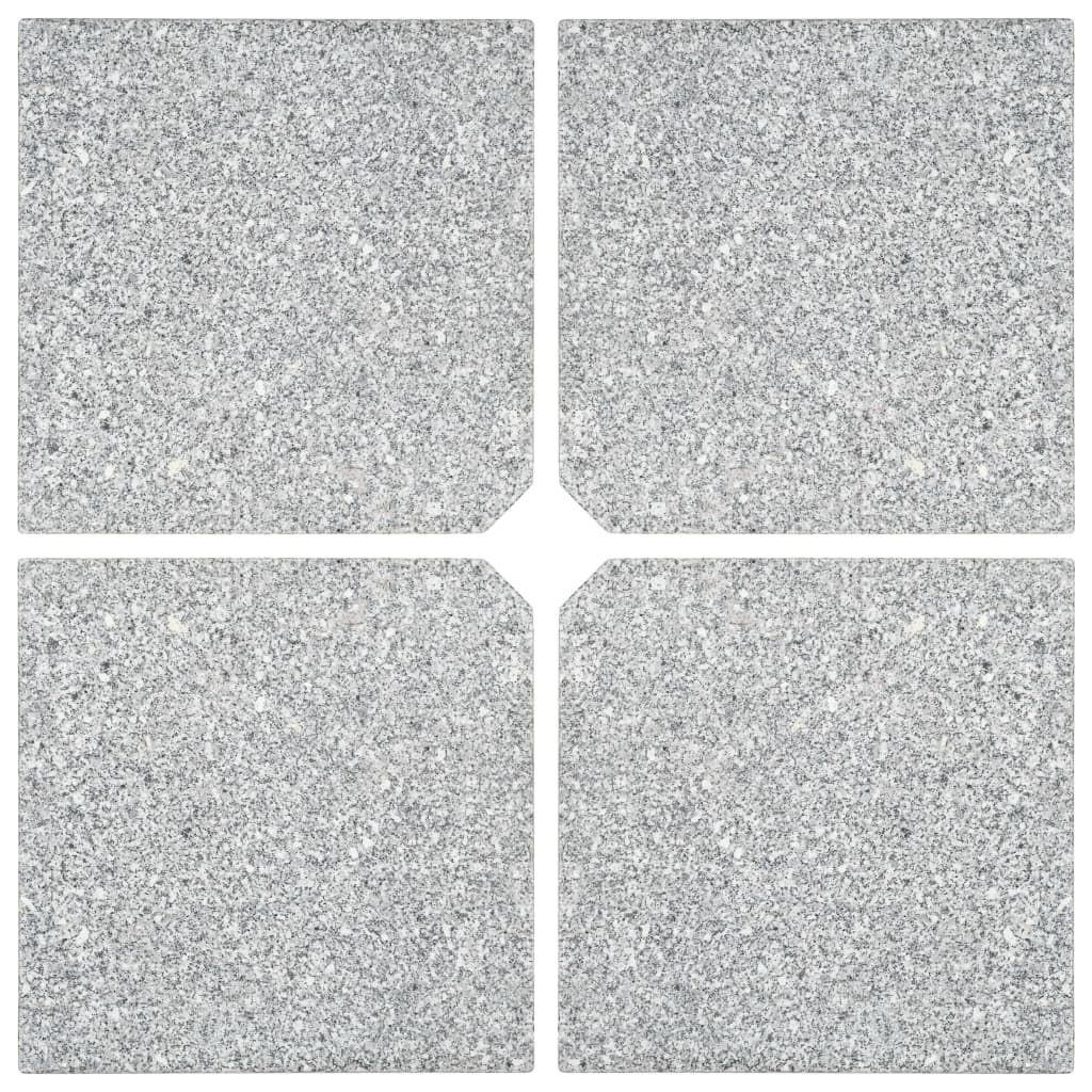 Schirm-Gewichtsplatten 4 Stk. Quadratisch Grau Granit 100 kg