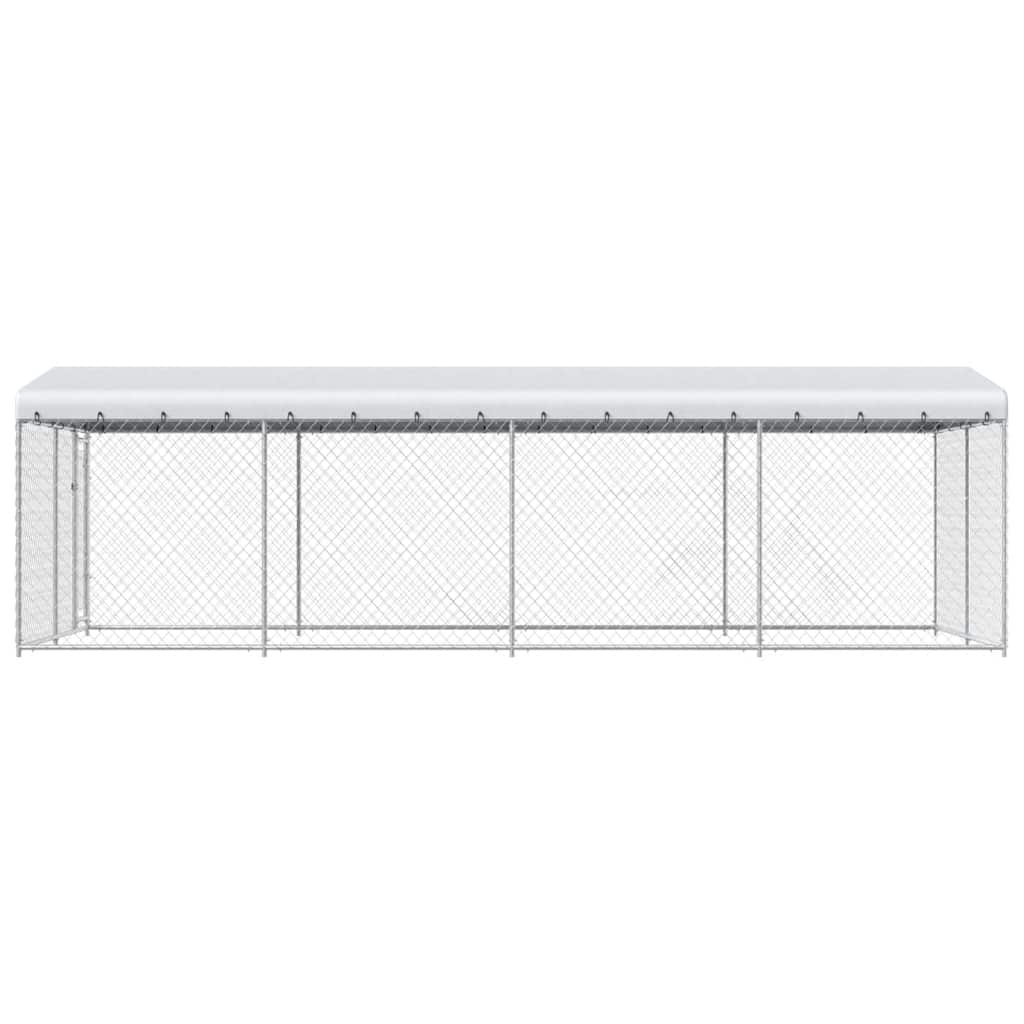 Outdoor-Hundezwinger mit Überdachung 7,6x3,8x2,3 m