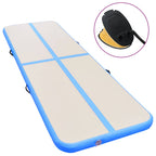 Aufblasbare Gymnastikmatte mit Pumpe 300x100x10 cm PVC Blau