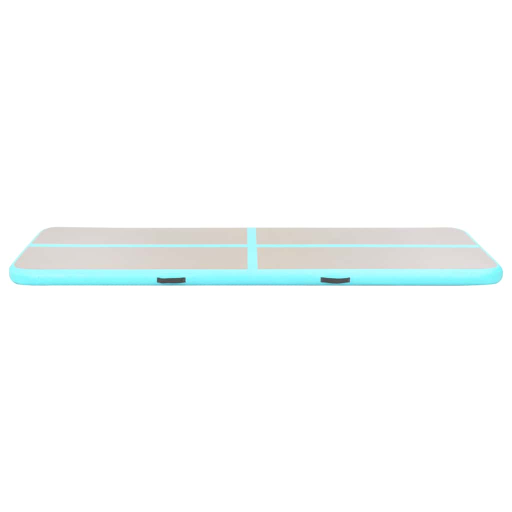Aufblasbare Gymnastikmatte mit Pumpe 300x100x10 cm PVC Grün