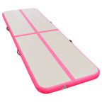 Aufblasbare Gymnastikmatte mit Pumpe 400x100x10 cm PVC Rosa