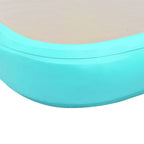 Aufblasbare Gymnastikmatte mit Pumpe 400x100x10 cm PVC Grün