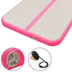 Aufblasbare Gymnastikmatte mit Pumpe 600x100x10 cm PVC Rosa