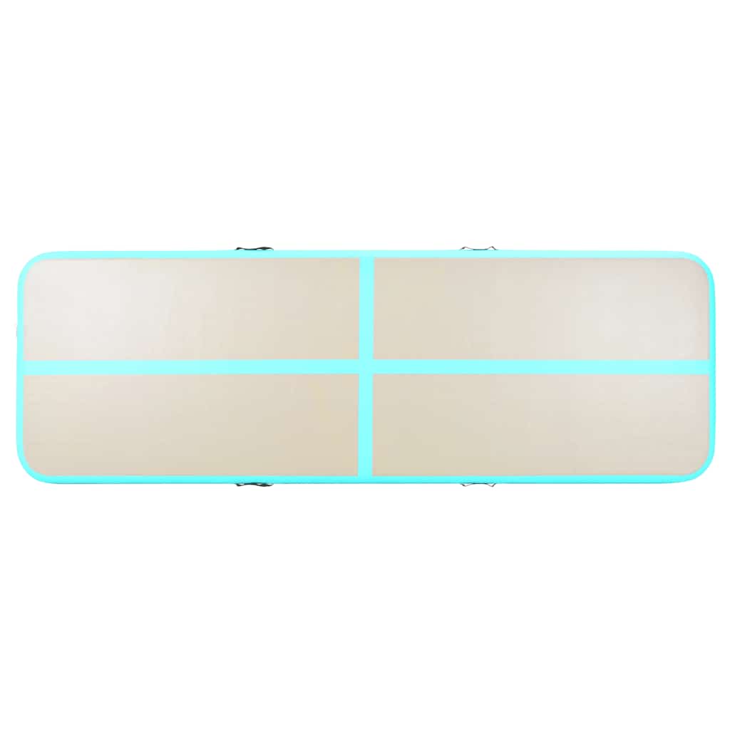 Aufblasbare Gymnastikmatte mit Pumpe 600x100x10 cm PVC Grün