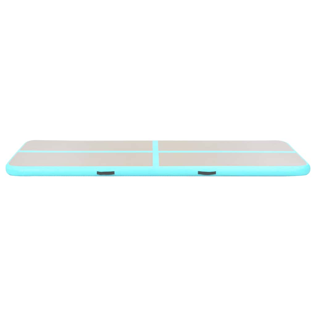 Aufblasbare Gymnastikmatte mit Pumpe 700x100x10 cm PVC Grün