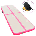 Aufblasbare Gymnastikmatte mit Pumpe 800×100×10 cm PVC Rosa