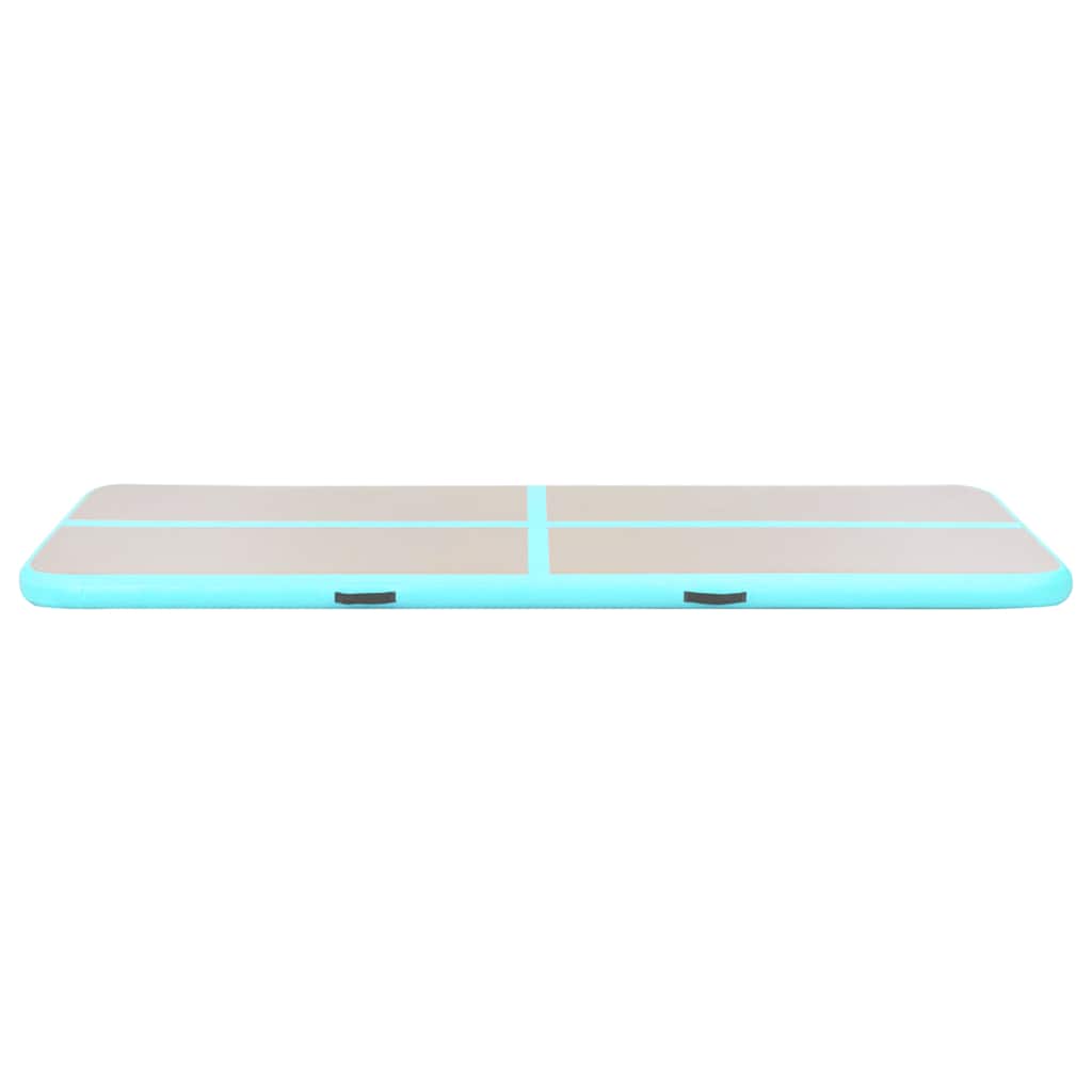 Aufblasbare Gymnastikmatte mit Pumpe 800x100x10 cm PVC Grün