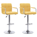 Barhocker 2 Stk. Gelb Stoff