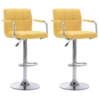 Barhocker 2 Stk. Gelb Stoff