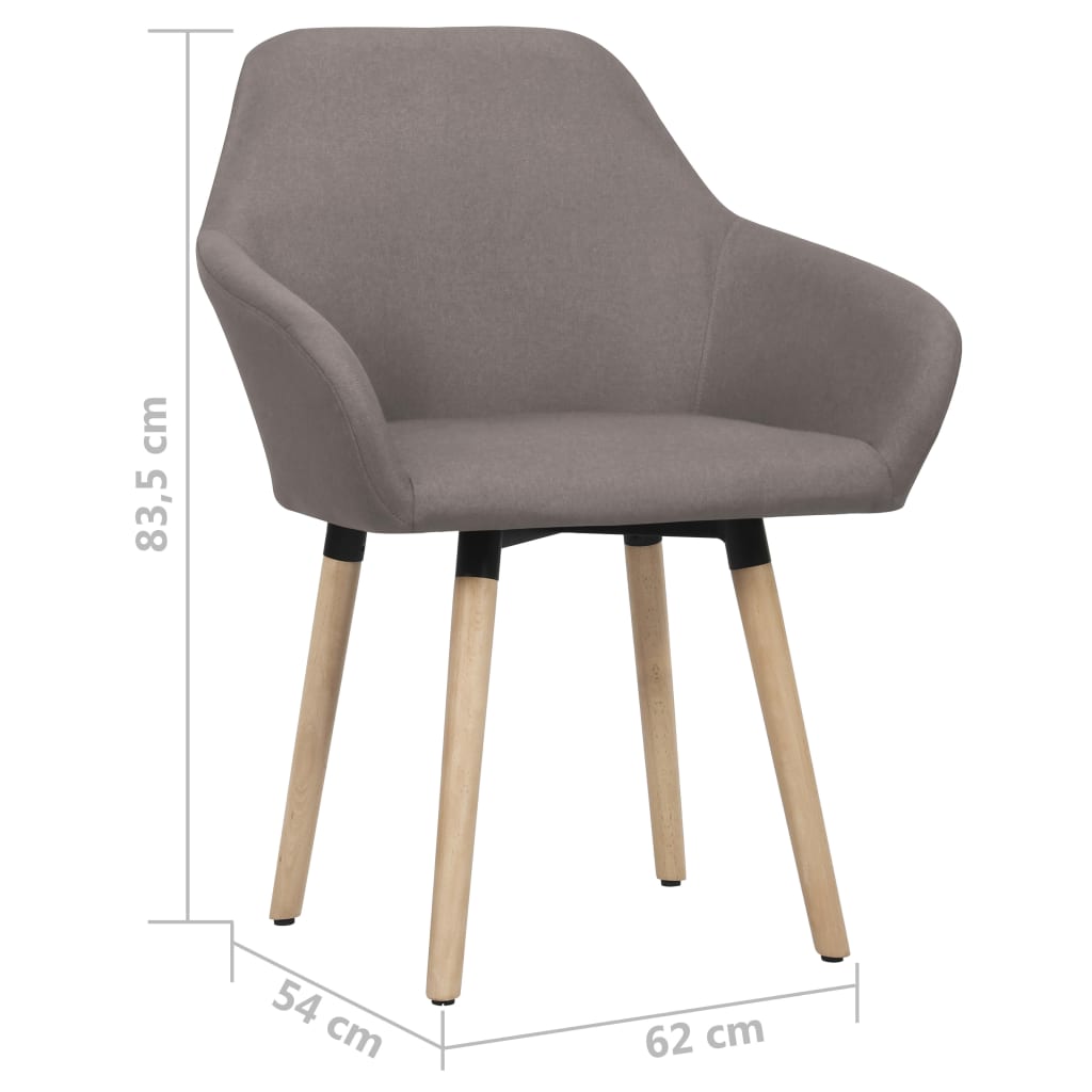 Esszimmerstühle 2 Stk. Taupe Stoff