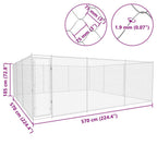 Outdoor-Hundezwinger Verzinkter Stahl 570x570x185 cm