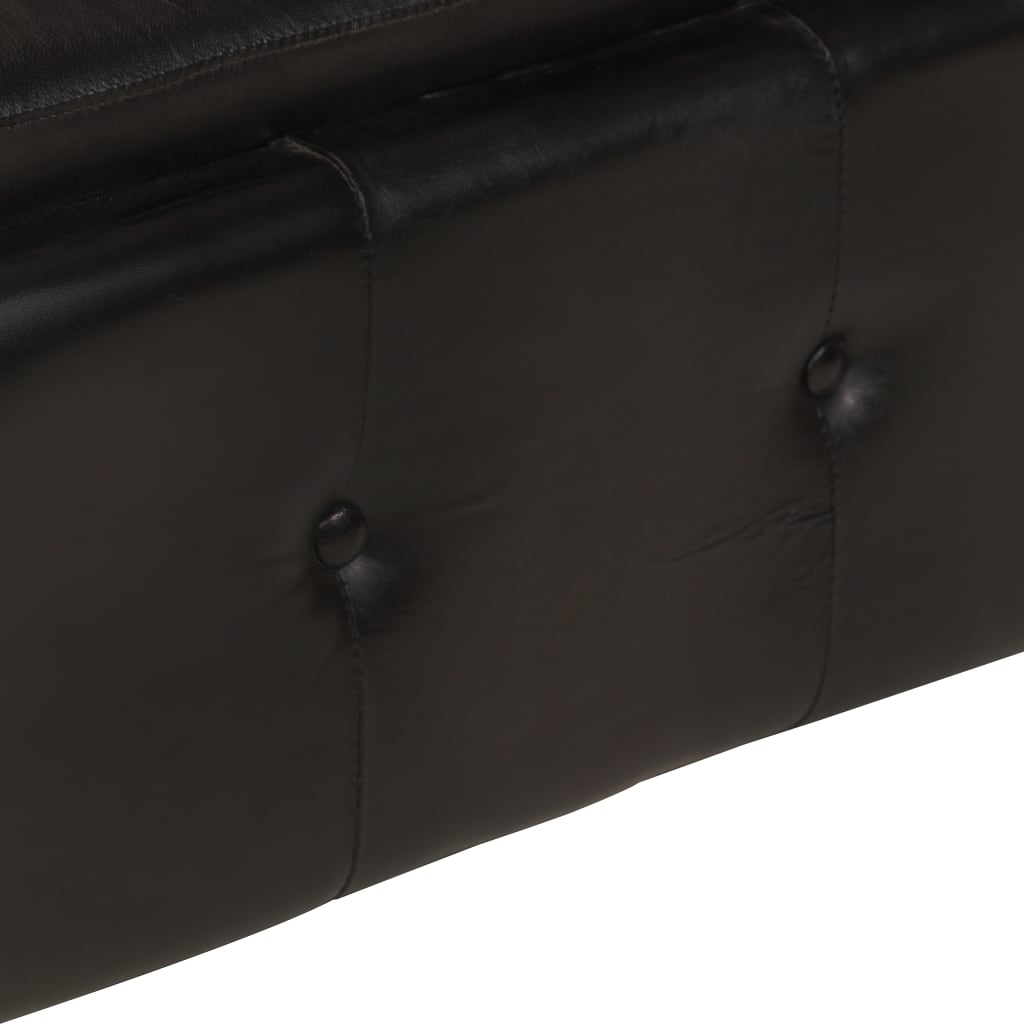 Chesterfield-Sessel Schwarz Echtleder