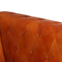 Chesterfield-Sofa 2-Sitzer Hellbraun Echtleder