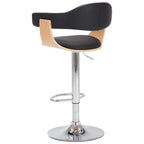 Barhocker 2 Stk. Schwarz Bugholz und Kunstleder