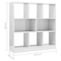 Bücherregal Hochglanz-Weiß 97,5x29,5x100 cm Holzwerkstoff