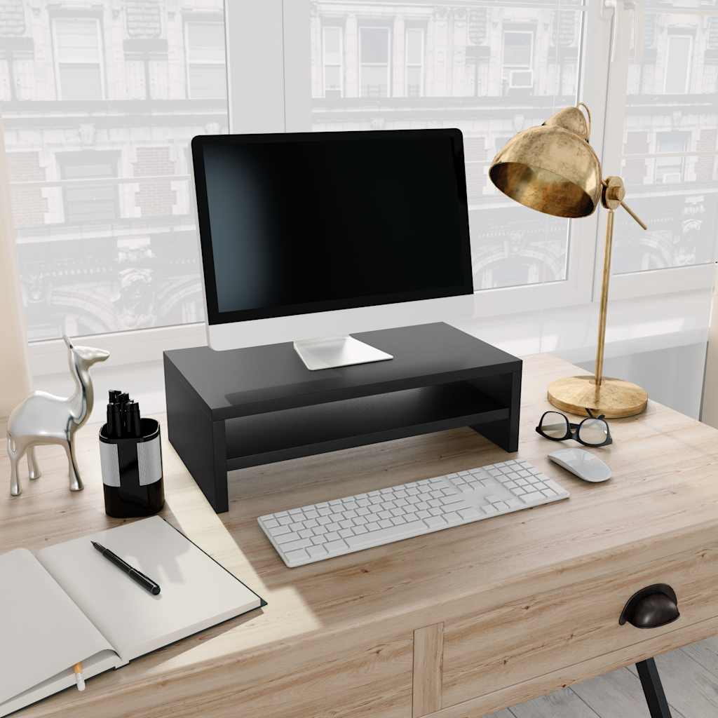 Monitorerhöhung 42 × 24 × 13 cm aus Holzwerkstoff - Schwarz
