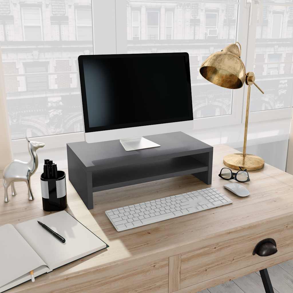 Monitorerhöhung 42 × 24 × 13 cm aus Holzwerkstoff - Grau