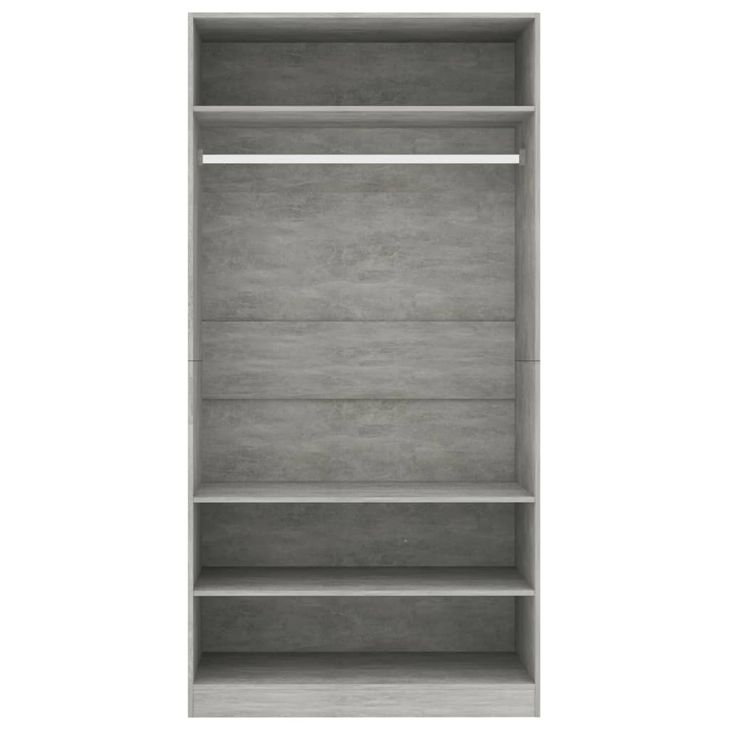 Kleiderschrank Betongrau 100x50x200 cm Holzwerkstoff