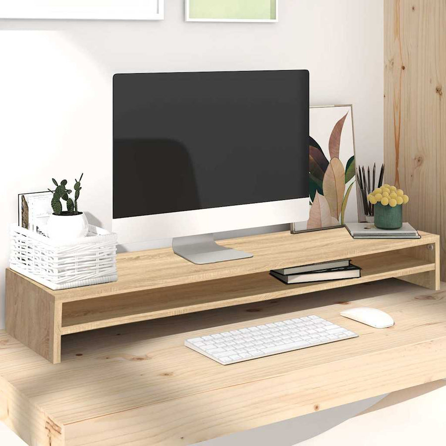 Monitorerhöhung 100 × 24 × 13 cm aus Holzwerkstoff - Sonoma-Eiche