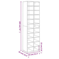 Schuhschrank Hochglanz-Weiß 54x34x183 cm Holzwerkstoff