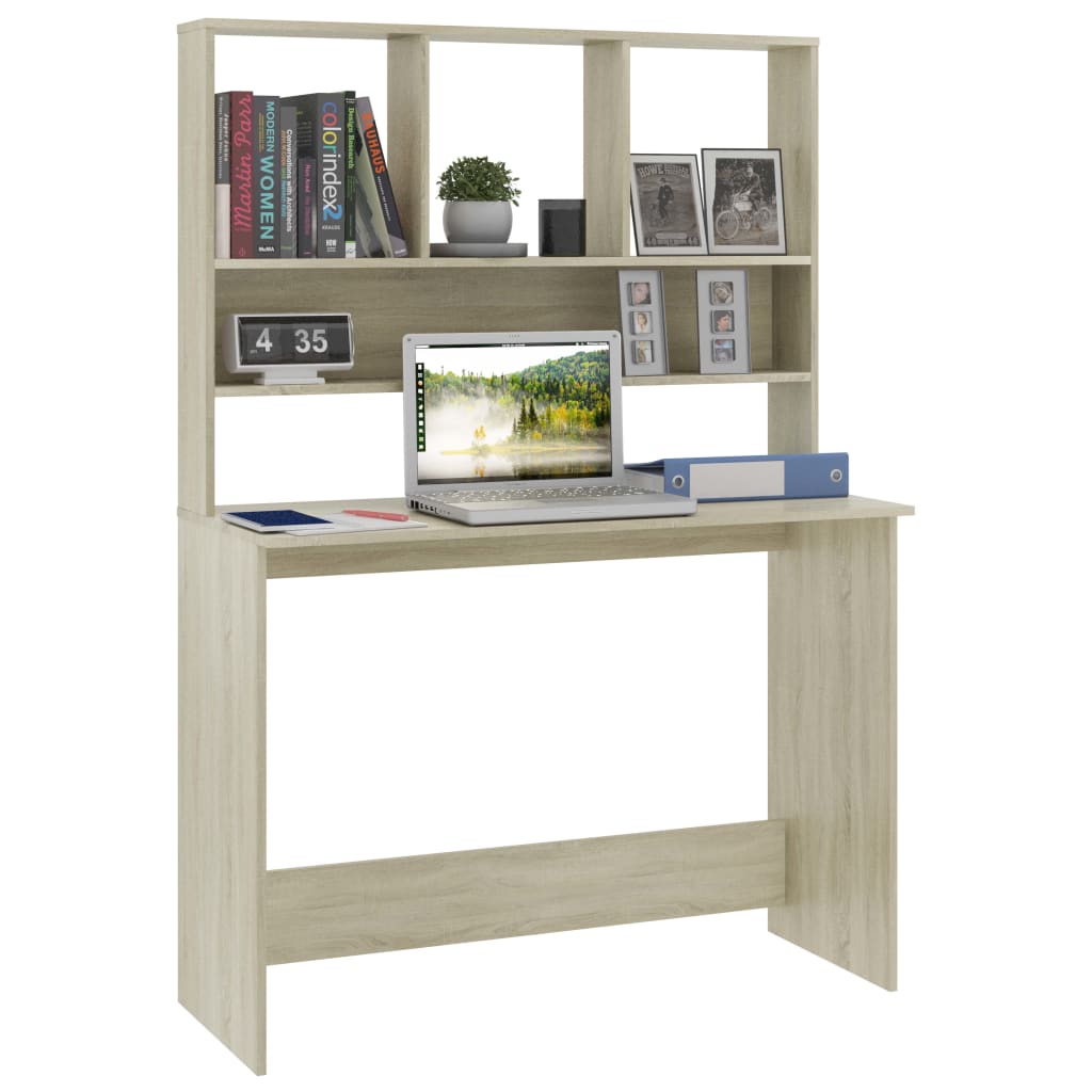 Schreibtisch mit Regalen Sonoma-Eiche 110x45x157 cm