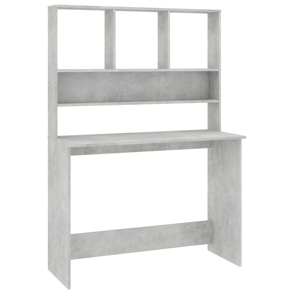 Schreibtisch mit Regalen Betongrau 110x45x157 cm Holzwerkstoff