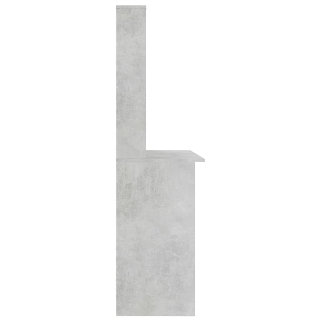 Schreibtisch mit Regalen Betongrau 110x45x157 cm Holzwerkstoff