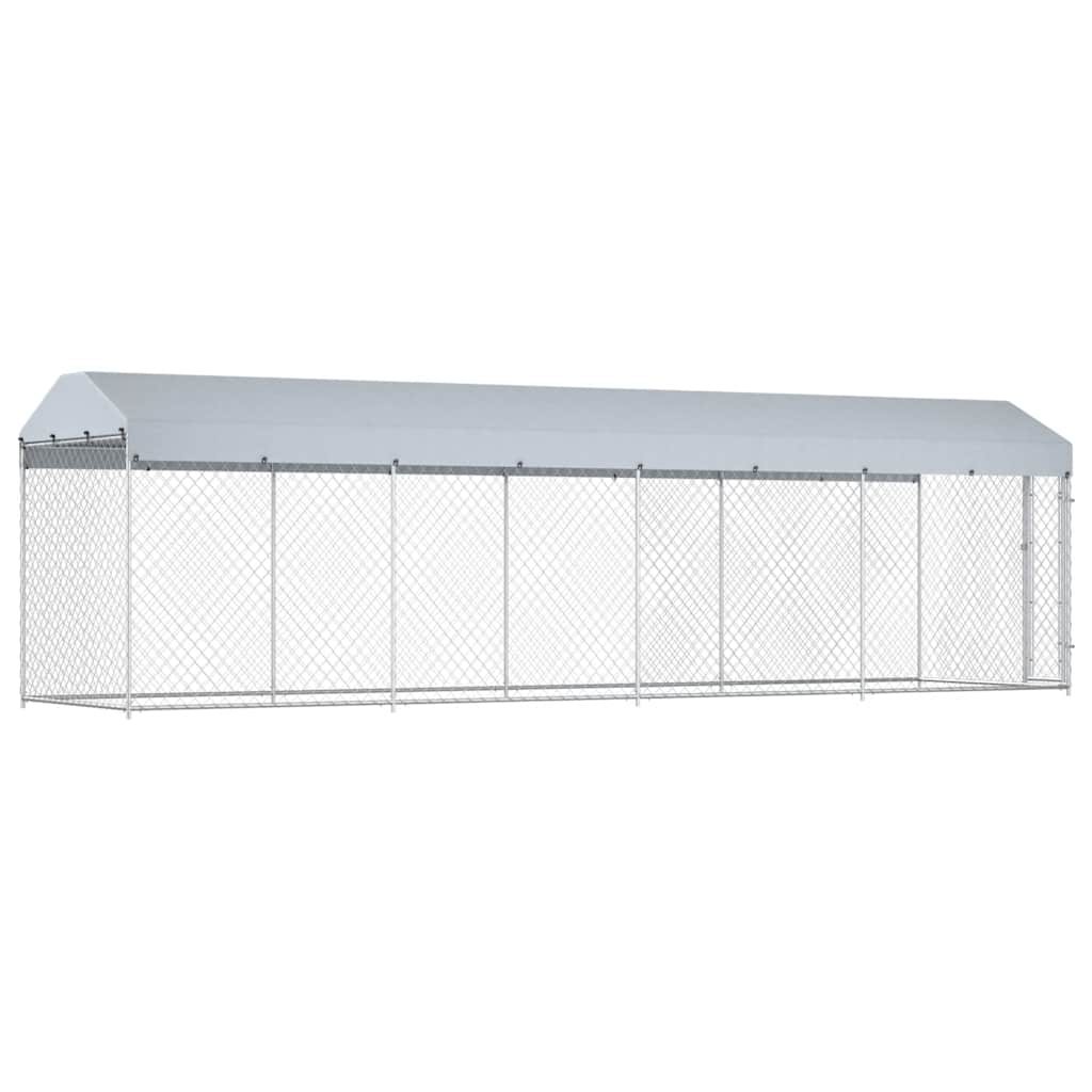 Outdoor-Hundezwinger mit Überdachung 760x190x225 cm