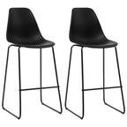 Barhocker 2 Stk. Schwarz Kunststoff