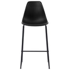 Barhocker 2 Stk. Schwarz Kunststoff