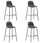 Barhocker 4 Stk. Dunkelgrau Stoff