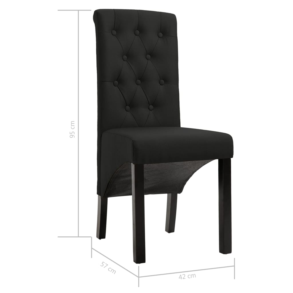 Esszimmerstühle 6 Stk. Schwarz Stoff