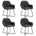Esszimmerstühle 4 Stk. Schwarz Stoff