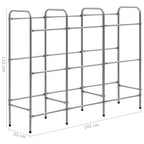 Kistenregal für 9 Kisten Silbern 145x33x116 cm Stahl