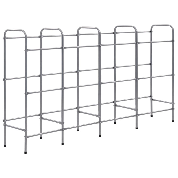 Kistenregal für 12 Kisten Silbern 190x33x116 cm Stahl