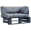 Outdoor-Sofa Paletten mit Kissen in Grau Kiefernholz