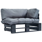 Outdoor-Sofa Paletten mit Kissen in Grau Kiefernholz