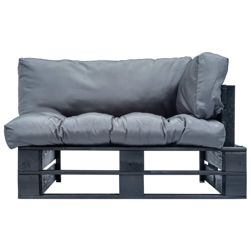 Outdoor-Sofa Paletten mit Kissen in Grau Kiefernholz