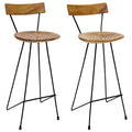 Barhocker 2 Stk. Massivholz Teak