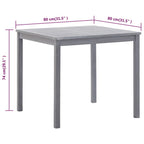 Gartentisch Grau 80x80x74 cm Massivholz Akazie