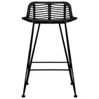 Barhocker 2 Stk. Schwarz Rattan