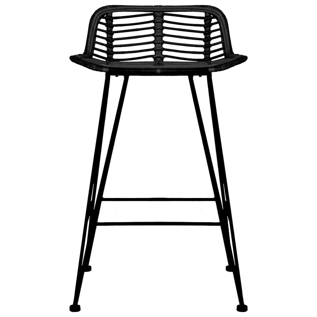 Barhocker 2 Stk. Schwarz Rattan