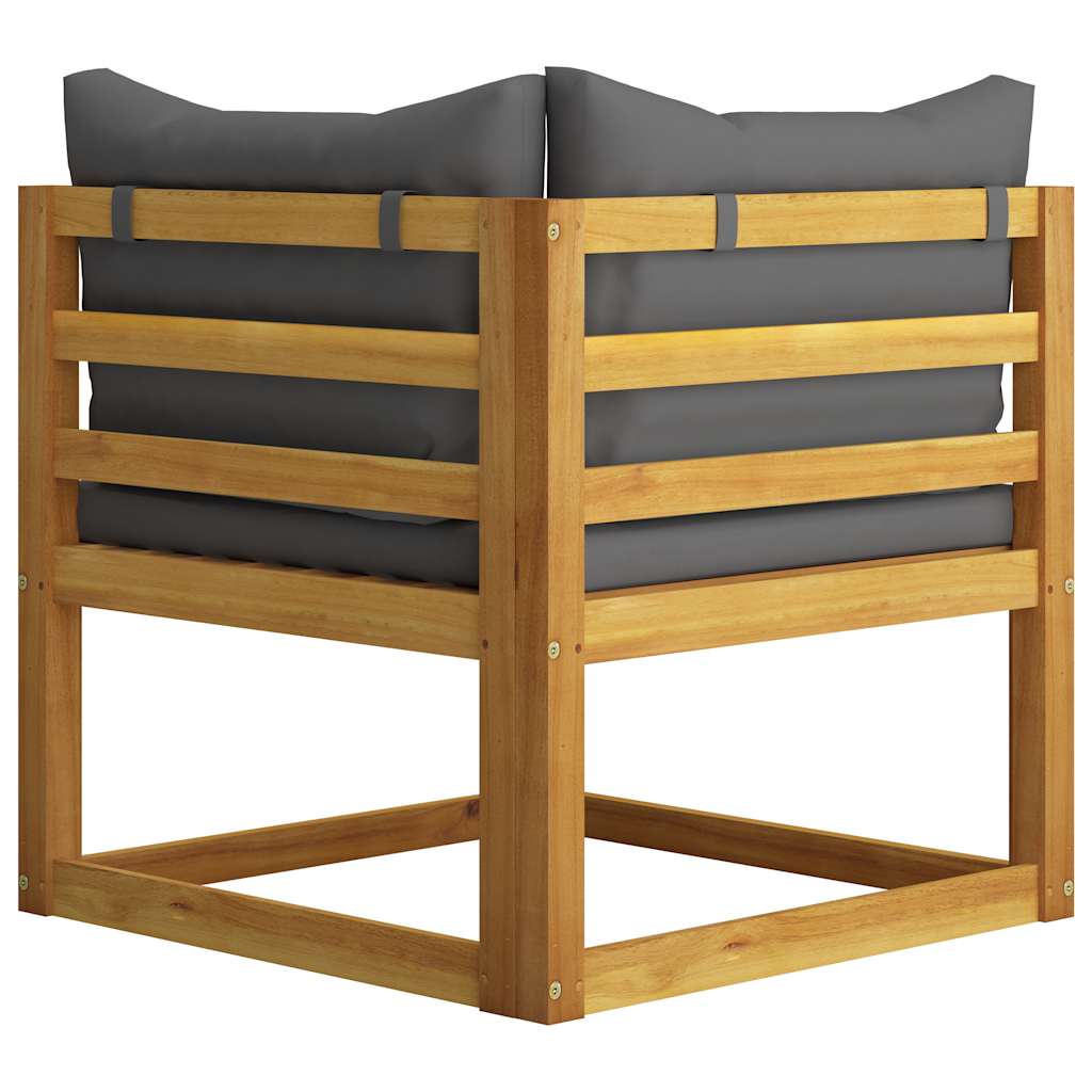 6-tlg. Garten-Lounge-Set mit Auflagen Massivholz Akazie