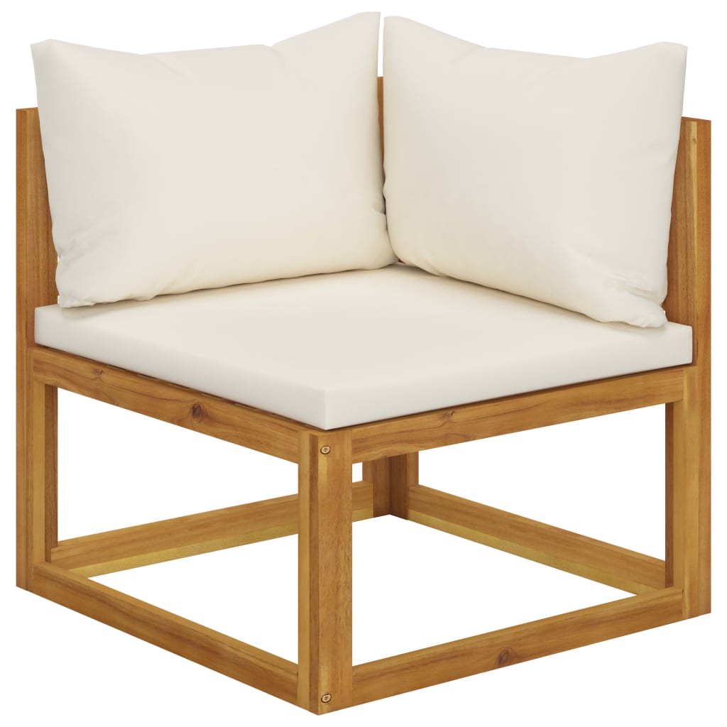 6-tlg. Garten-Lounge-Set mit Auflagen Massivholz Akazie